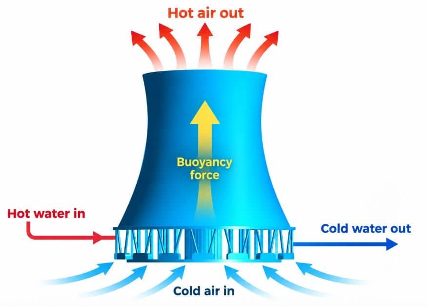 Natural Draft Cooling tower working